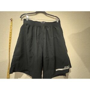 2XU Running Shorts Mens XL Black Back Zip Pocket Reflective Lightweight‎ Jogging